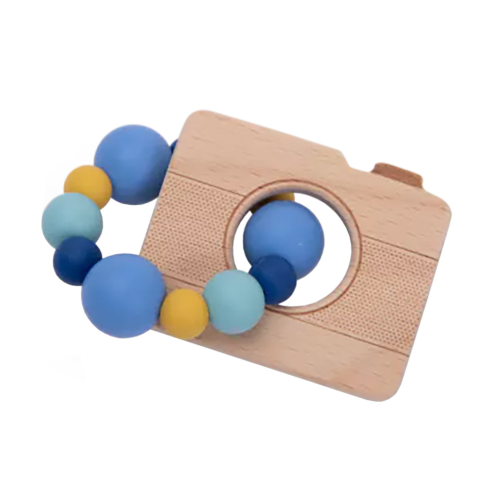 Moulin Roty Puce & Pilou Camera Wooden Teething Ring Rattle