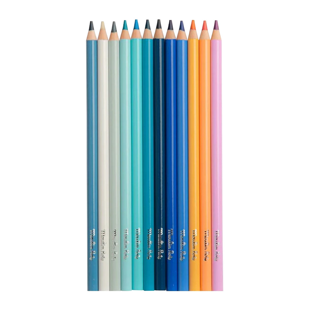Moulin Roty L'Explorateur Set Of 12 Colouring Pencils And 3 Cards