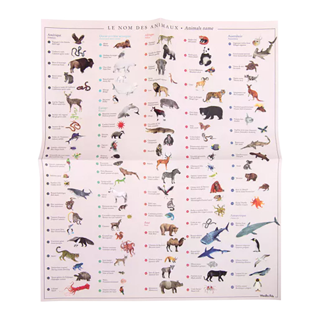 Moulin Roty Tout Autour Du Monde World Map With Animal Decals