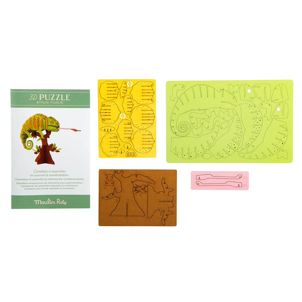 Moulin Roty Tout Autour Du Monde 3D Puzzle Chameleon