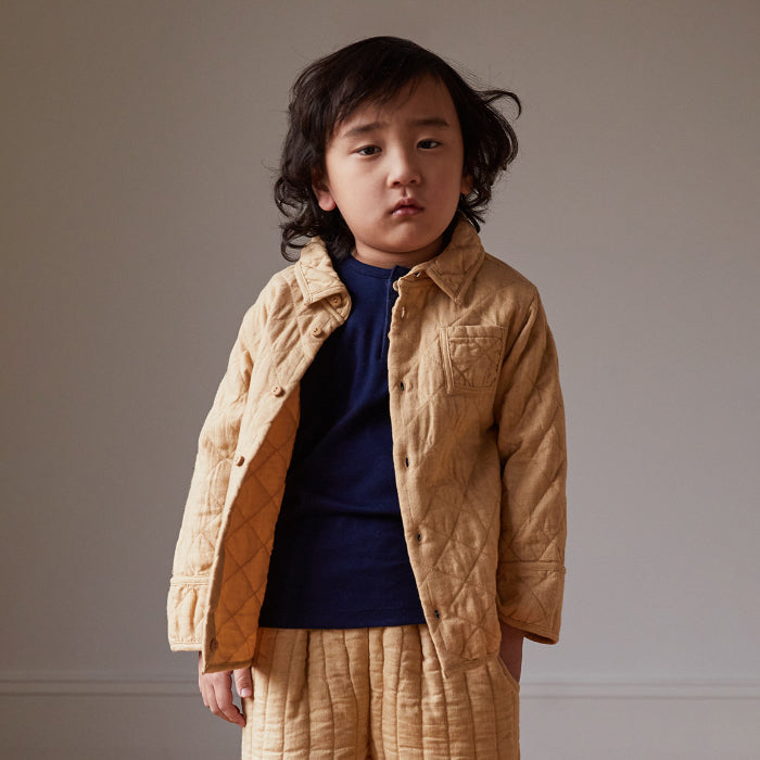 Oeuf Child Quilted Shirt Sand Beige
