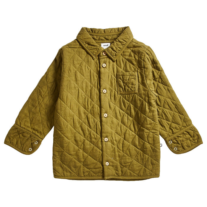 Oeuf Child Quilted Shirt Moss Green