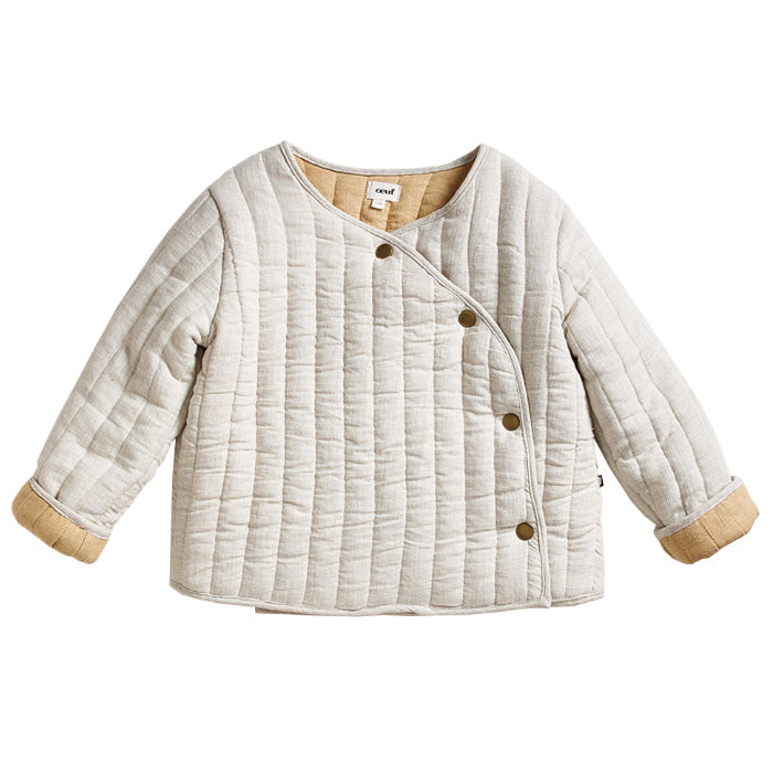Oeuf Child Quilted Jacket Cloud White And Sand Beige