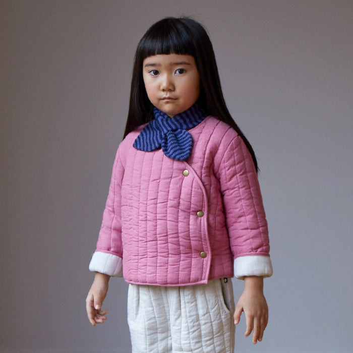 Oeuf Child Quilted Jacket Rose Pink And Cloud White