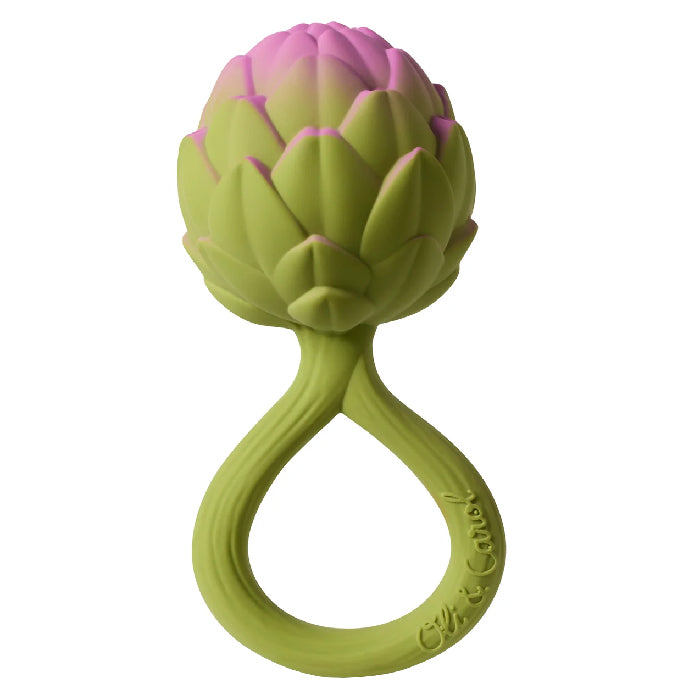 Oli&Carol Natural Rubber Rattle Toy Artichoke