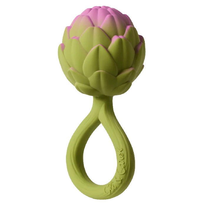 Oli&Carol Natural Rubber Rattle Toy Artichoke