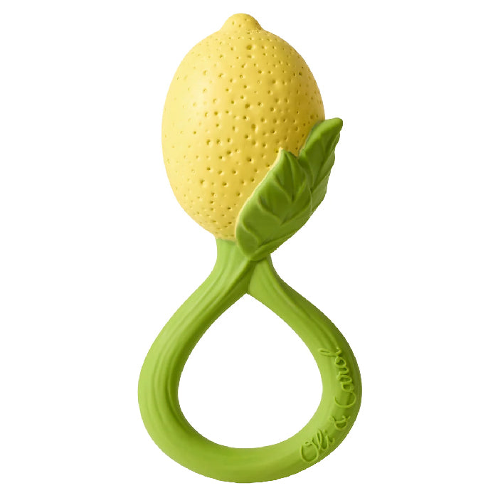 Oli&Carol Natural Rubber Rattle Toy Lemon