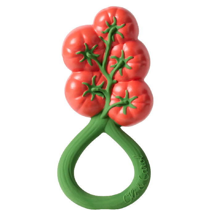 Oli&amp;Carol Natural Rubber Rattle Toy Tomato