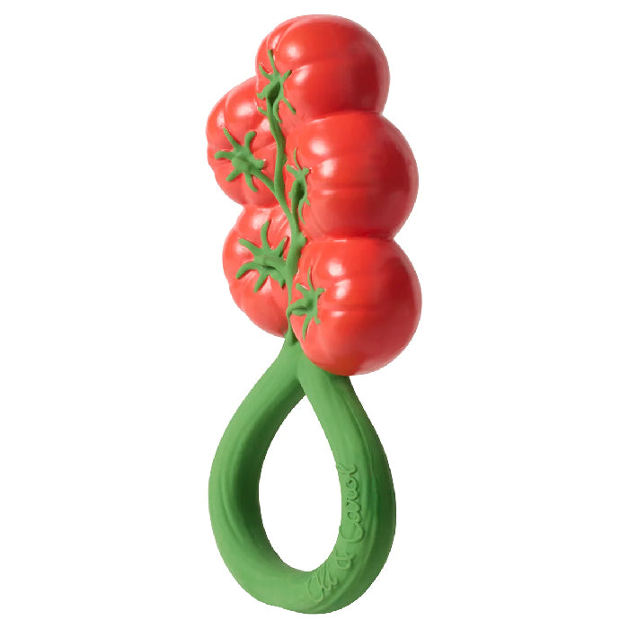 Oli&Carol Natural Rubber Rattle Toy Tomato