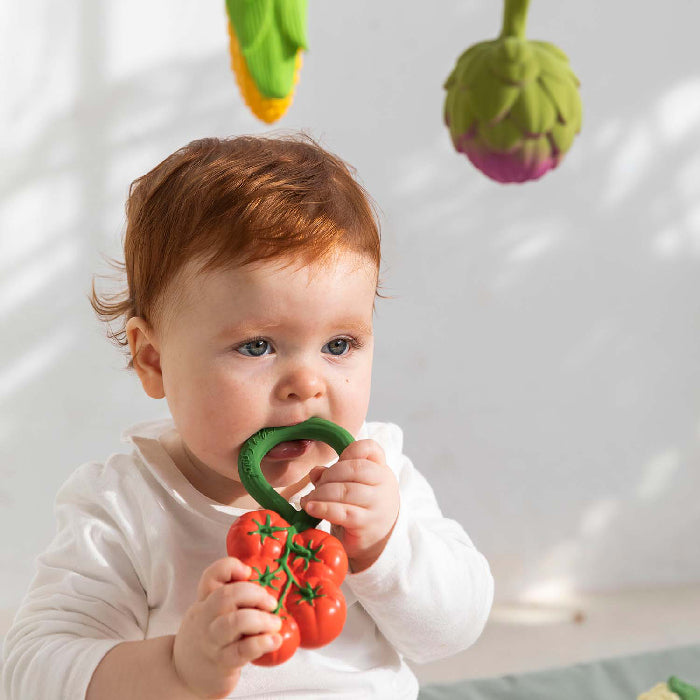 Oli&Carol Natural Rubber Rattle Toy Tomato