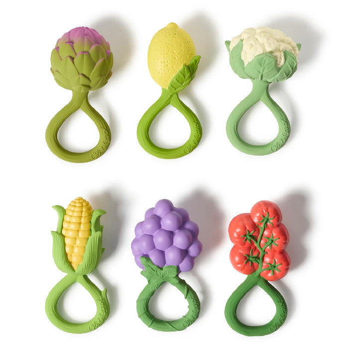 Oli&Carol Natural Rubber Rattle Toy Artichoke
