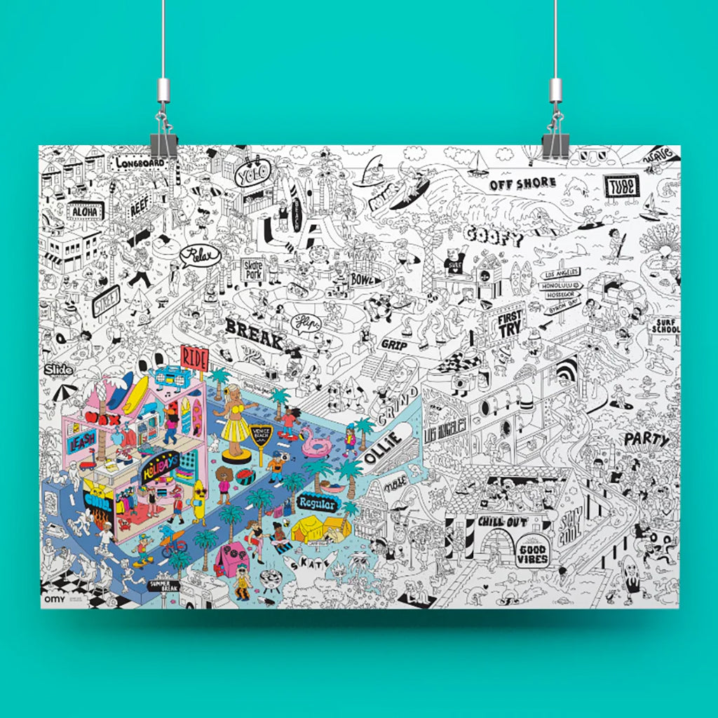 Omy Giant Coloring Poster Surf & Skate