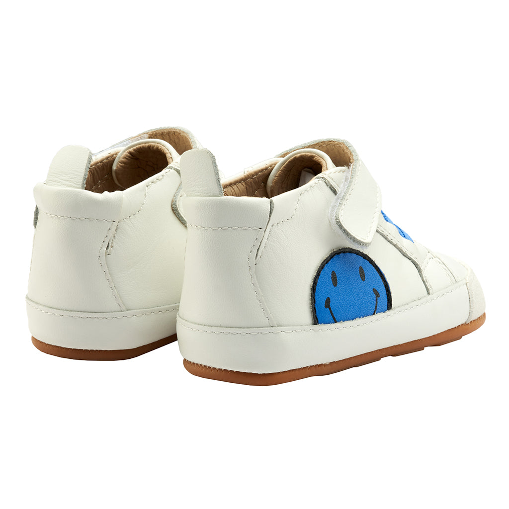 Old Soles Baby Spring Smiley Shoes Snow White And Neon Blue