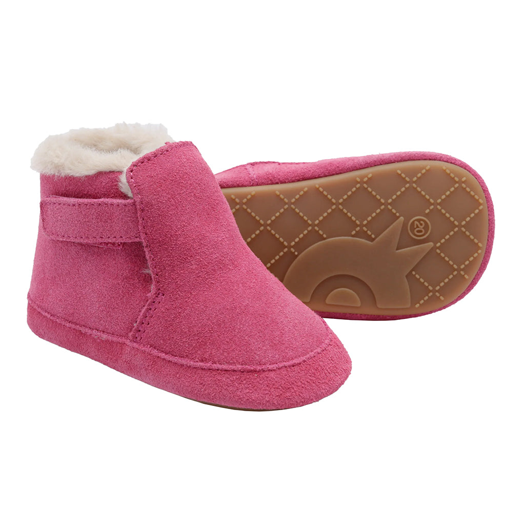 Old Soles Baby Apres Bub Boots Dark Pink Suede