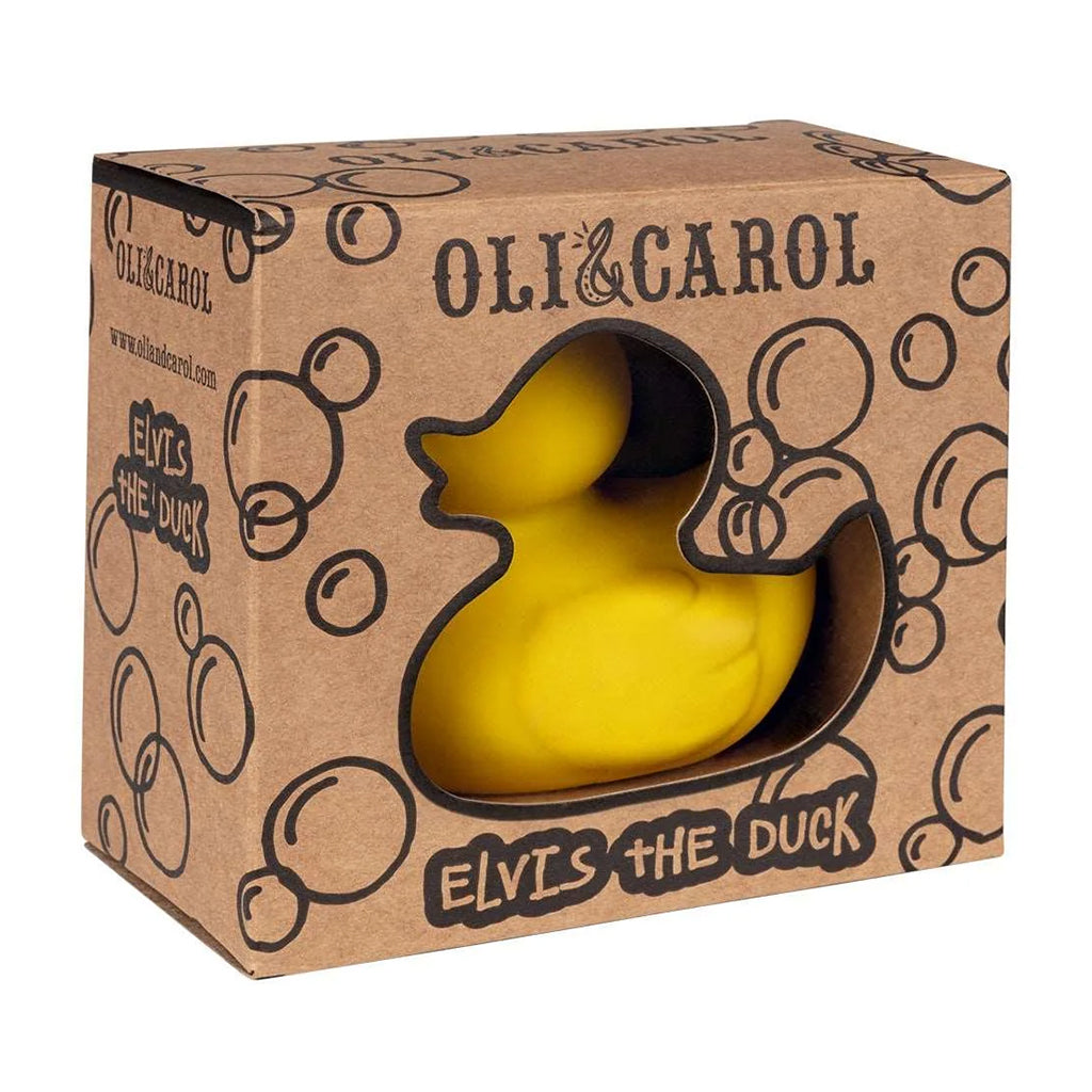 Oli&Carol Natural Rubber Bath Toy Elvis The Duck Yellow