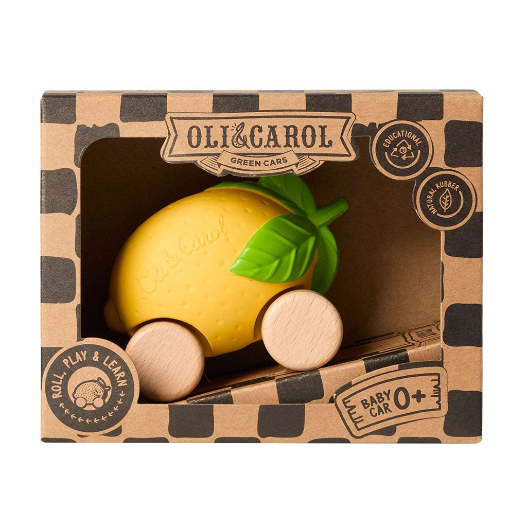 Oli&Carol Natural Rubber Lou The Lemon Baby Car