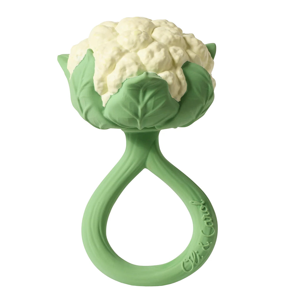 Oli&Carol Natural Rubber Rattle Toy Cauliflower