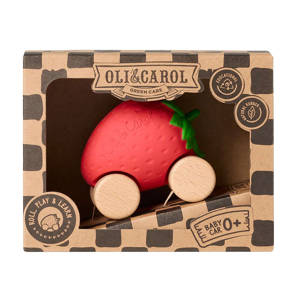 Oli&Carol Natural Rubber Sweetie The Strawberry Baby Car
