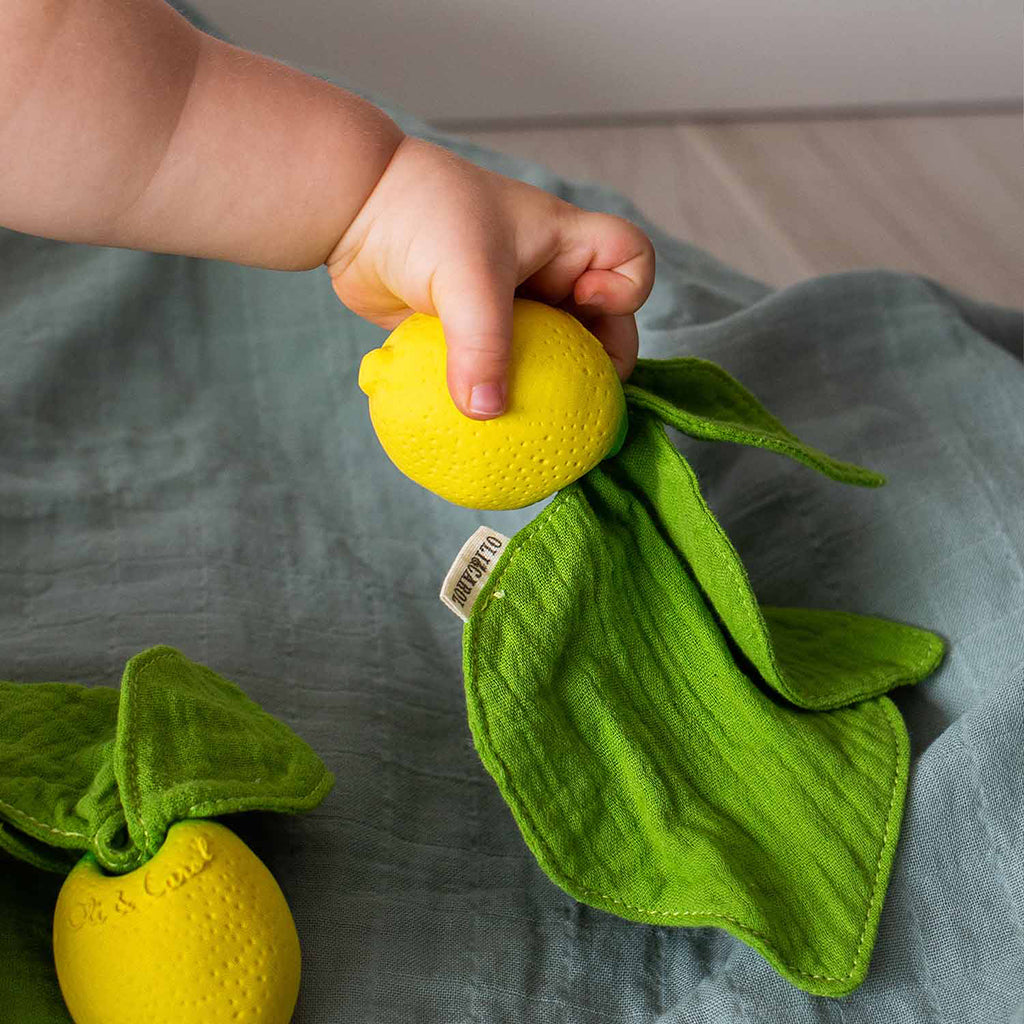 Oli&Carol Natural Rubber Teething Toy Lemon Mini Doudou