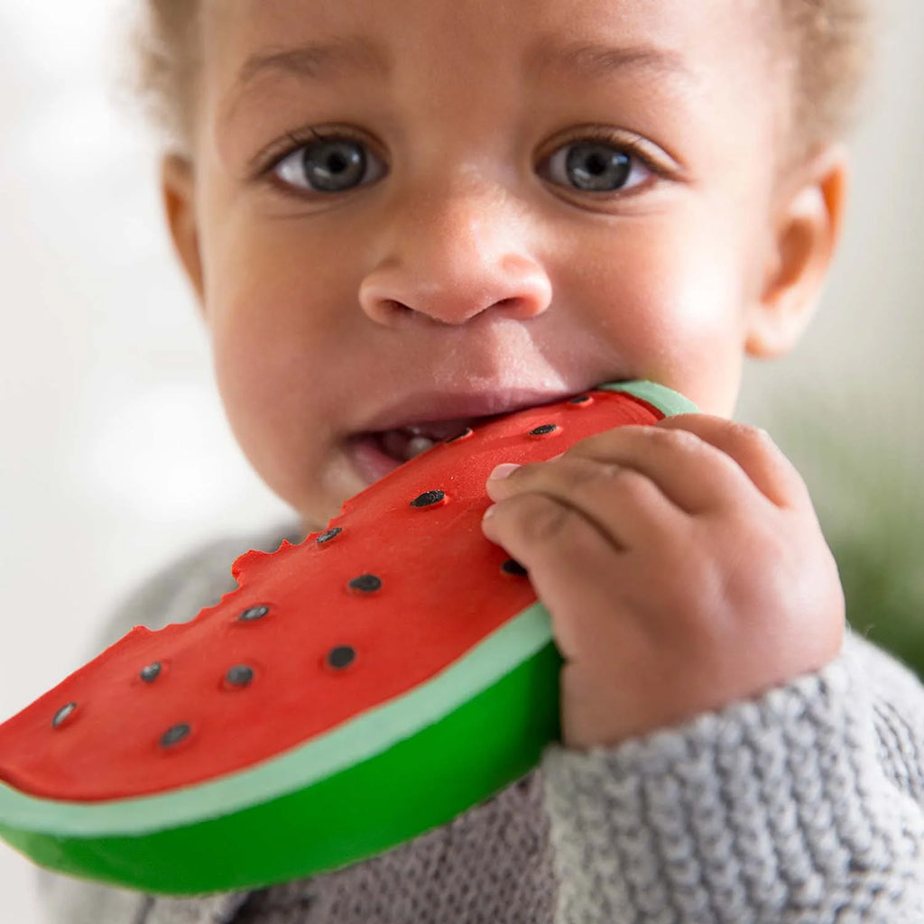 Oli&Carol Natural Rubber Teething Toy Wally The Watermelon