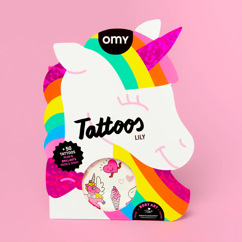 Omy Temporary Tattoos Neon and Shiny Lily