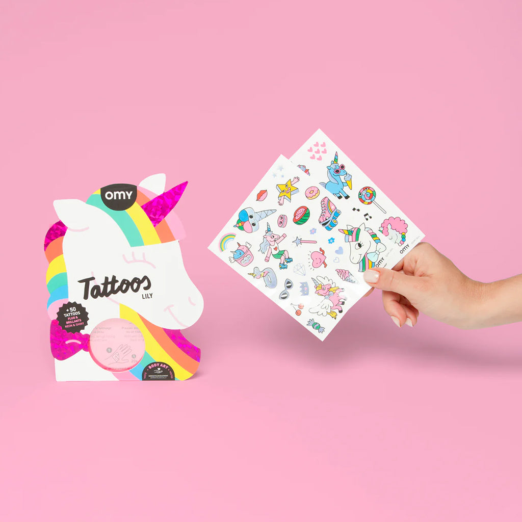 Omy Temporary Tattoos Neon and Shiny Lily