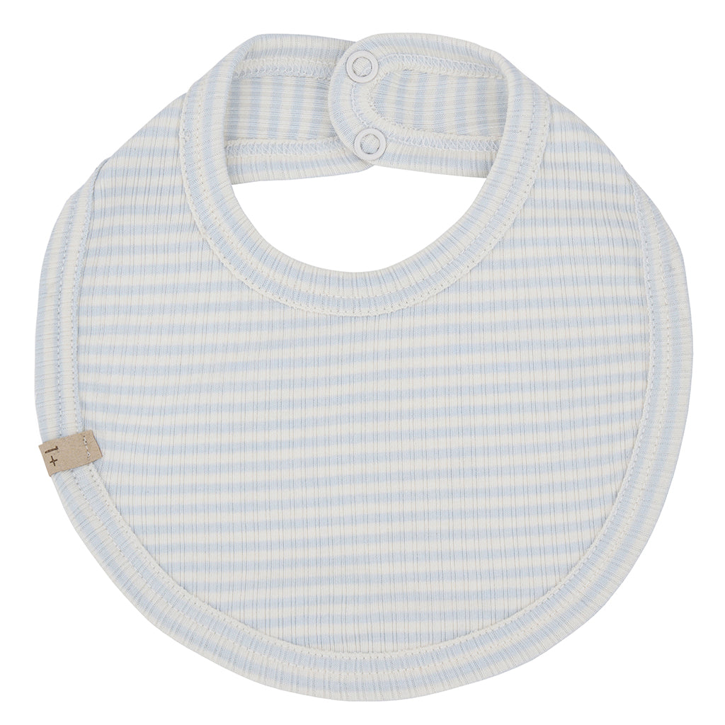 1+ In The Family Baby Alma Bib Misty Blue Stripes