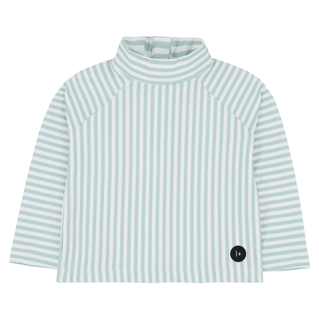 1+ In The Family Baby And Child Andrea Swim Shirt Subtle Green Stripes