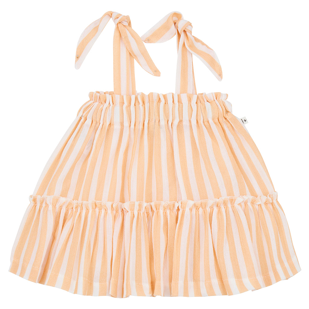 1+ In The Family Baby And Child Araia Dress Peach Orange Stripes