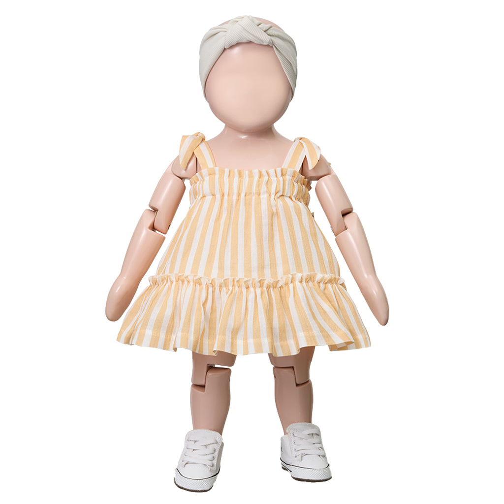 1+ In The Family Baby And Child Araia Dress Peach Orange Stripes