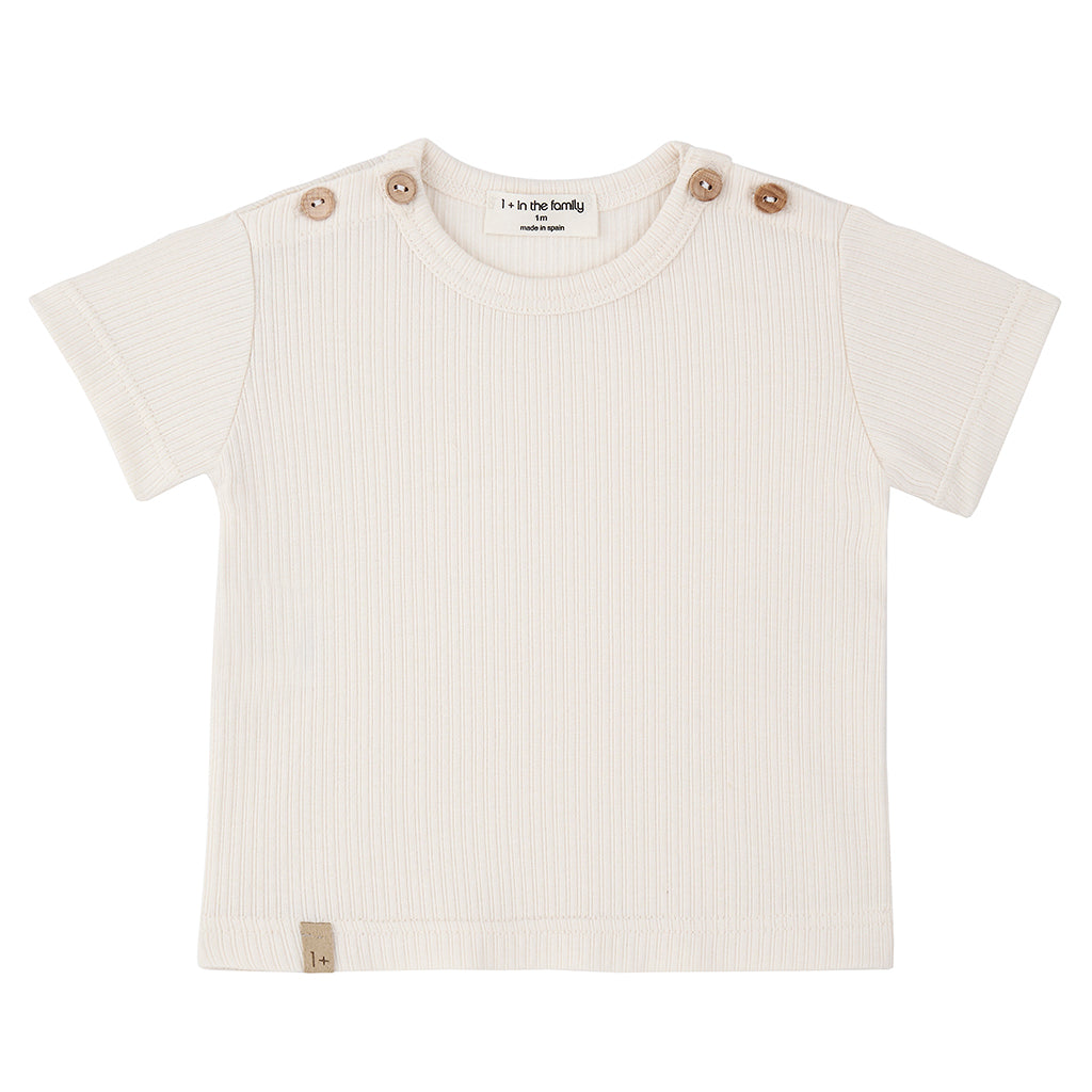 1+ In The Family Baby Blai T-shirt Ecru Cream