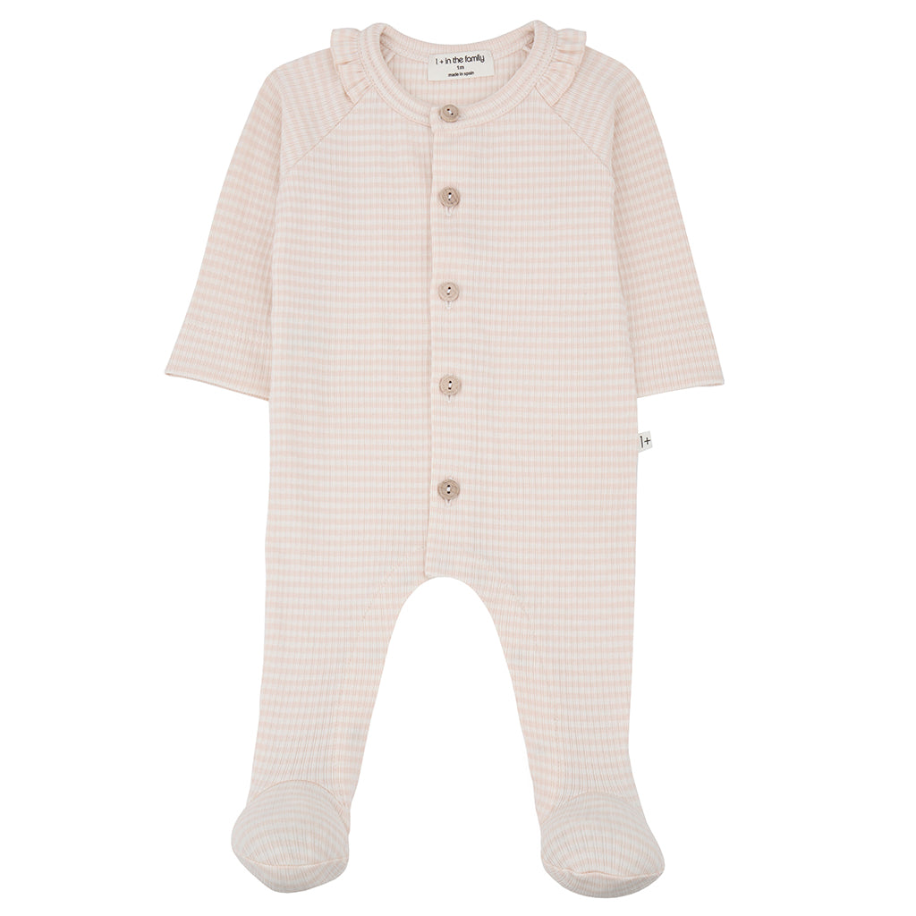 1+ In The Family Baby Cari Jumpsuit Light Pink Stripes