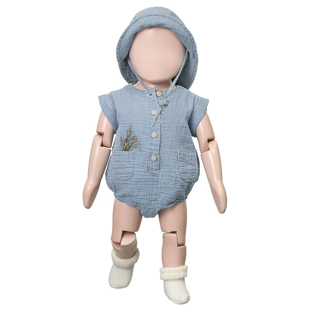 1+ In The Family Baby Carlo Romper Denim Blue