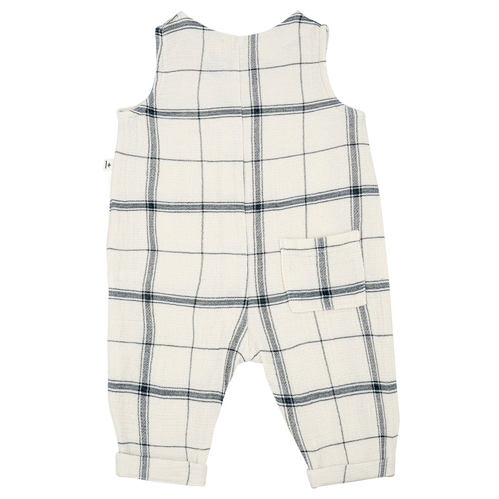 1+ In The Family Baby And Child Ciro Jumpsuit Petroleum Grey Plaid