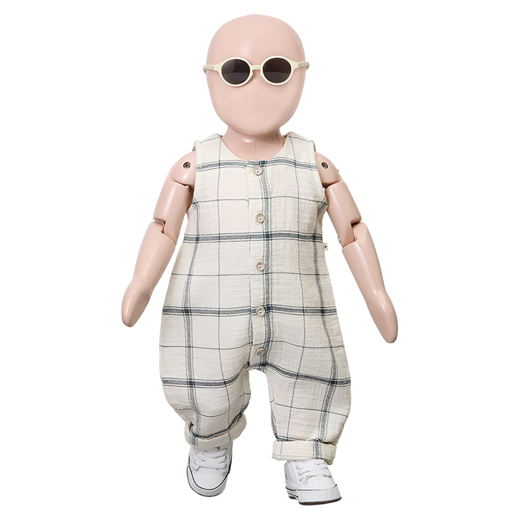 1+ In The Family Baby And Child Ciro Jumpsuit Petroleum Grey Plaid