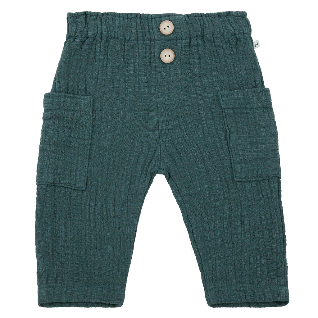 1+ In The Family Baby And Child Dario Pants Petroleum Green