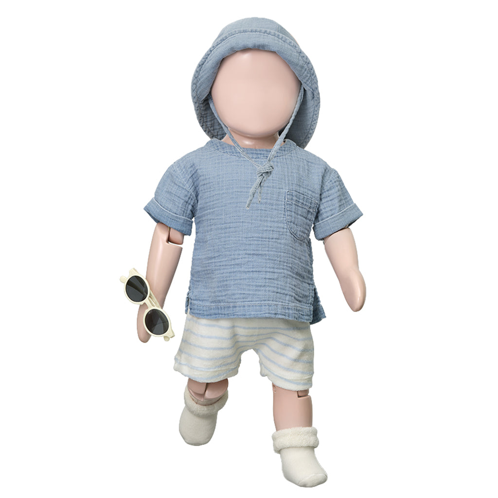 1+ In The Family Baby Dimitri Shorts Misty Blue Stripes