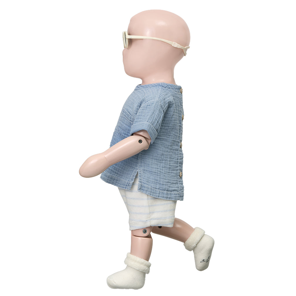 1+ In The Family Baby Dimitri Shorts Misty Blue Stripes