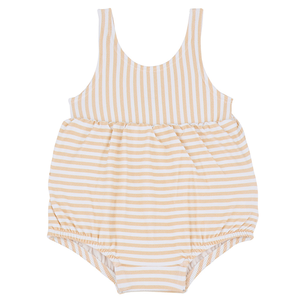 1+ In The Family Baby Elisabetta Swimsuit Peach Orange Stripes