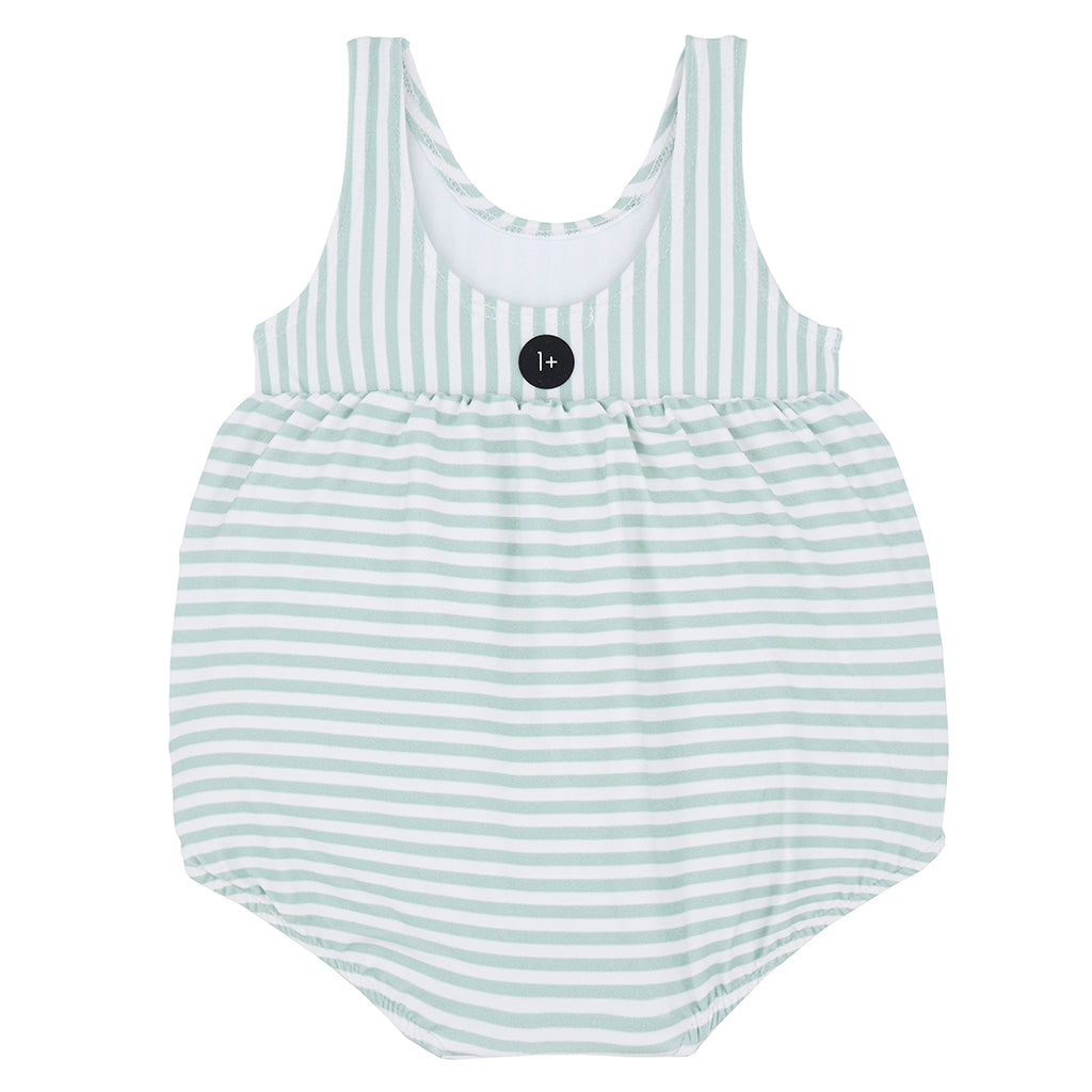 1+ In The Family Baby Elisabetta Swimsuit Subtle Green Stripes