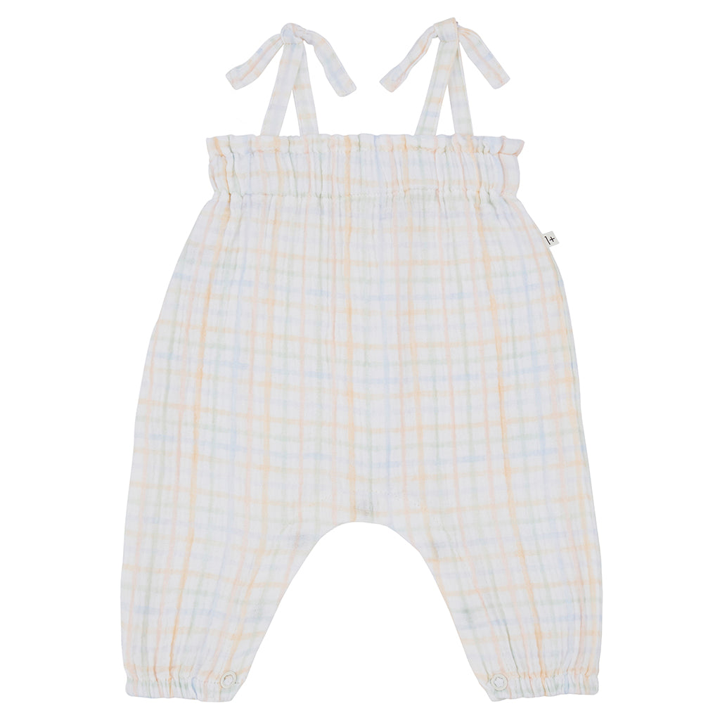 1+ In The Family Baby Emma Jumpsuit Ecru Cream Checks