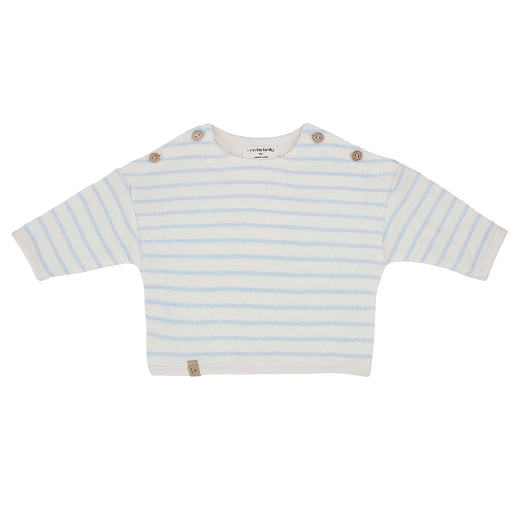 1+ In The Family Baby Enzo Sweater Misty Blue Stripes