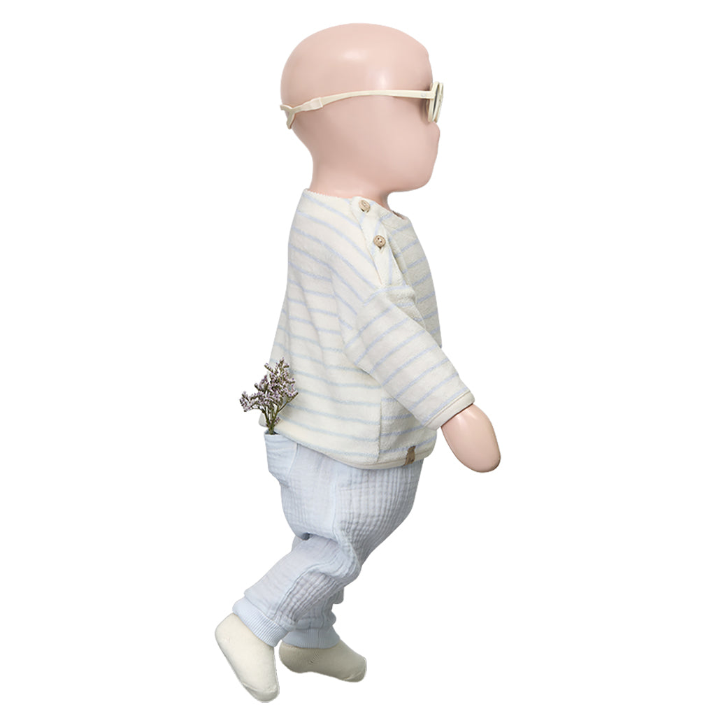 1+ In The Family Baby Enzo Sweater Misty Blue Stripes