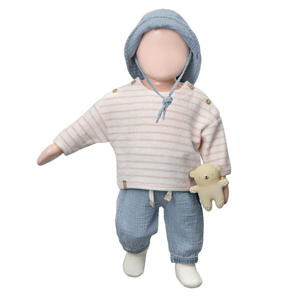 1+ In The Family Baby Enzo Sweater Light Pink Stripes