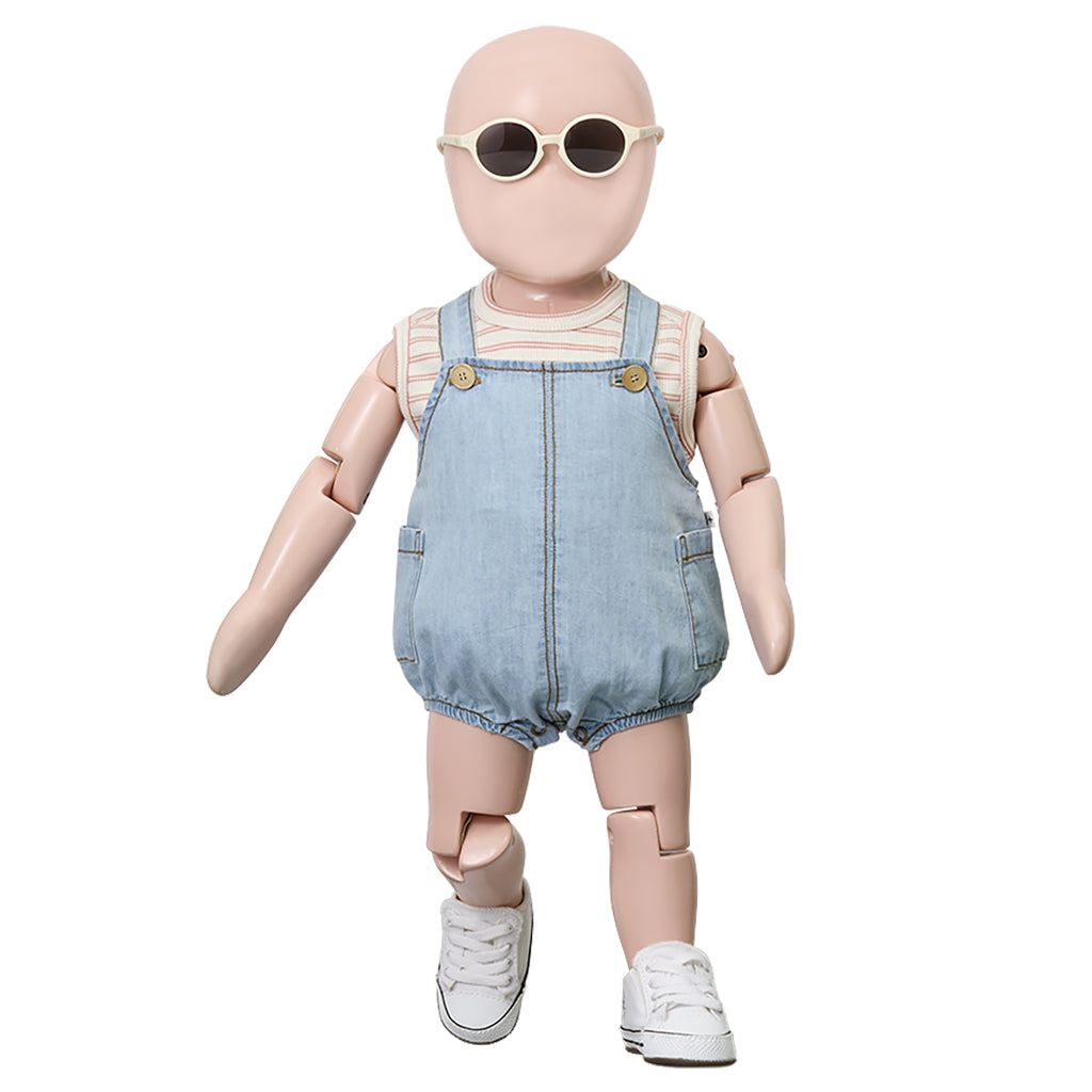 1+ In The Family Baby Giorgio Romper Denim Blue