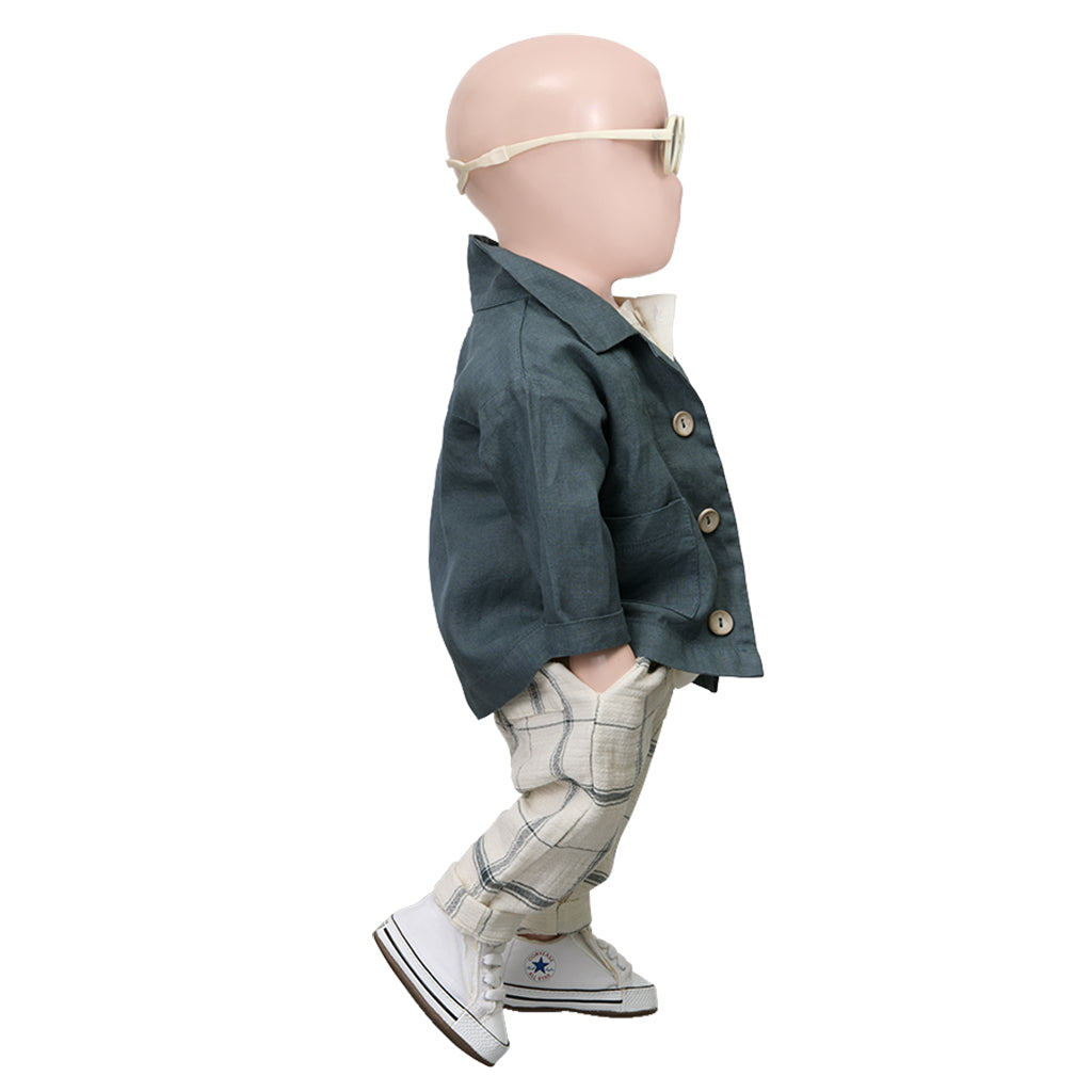 1+ In The Family Baby And Child Icaro Pants Petroleum Grey Plaid