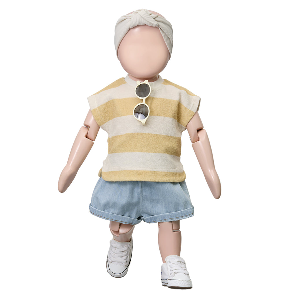 1+ In The Family Baby And Child Mariella T-shirt Yellow Peach Stripes