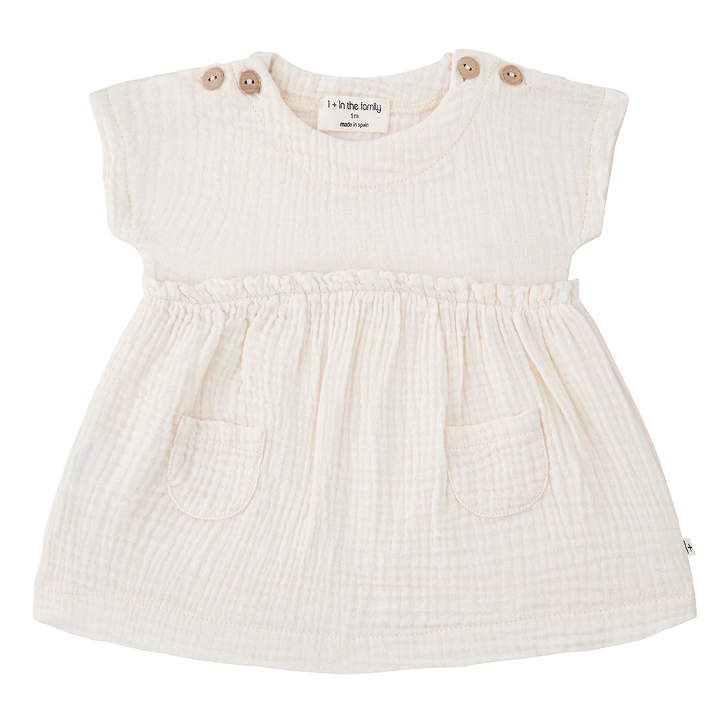 1+ In The Family Baby Marta Dress Ecru Cream