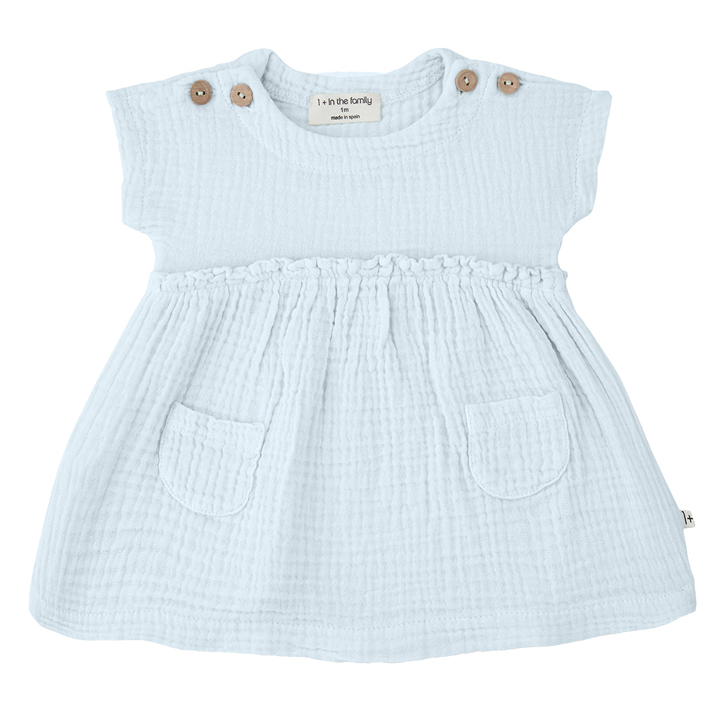 1+ In The Family Baby Marta Dress Misty Blue