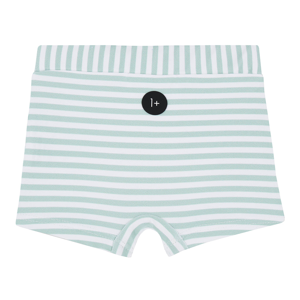 1+ In The Family Baby And Child Milo Swim Shorts Subtle Green Stripes